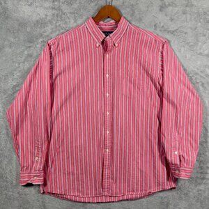 Polo Ralph Lauren Pink Stripe Oxford Button Down Shirt Mens XL Long Sleeve